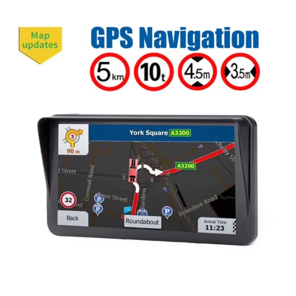 GARNAV 9 Inch Car GPS Navigation FM Transmitter Portable Navigator Built-in Speaker 256MB+8G Voice Reminder HD Touch Screen Mini USB TF - Image 5