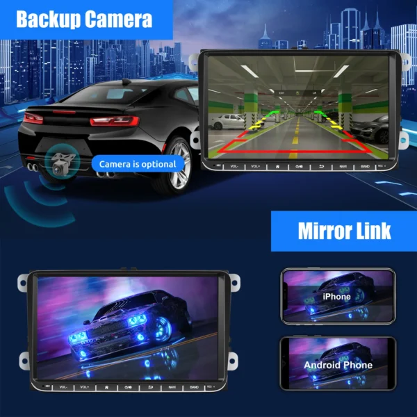 GARNAV 9" Android 14 4G+64G Wireless Carplay Car Stereo GPS NAVI WIFI RDS FM BT EQ for VW Golf 5 6 Passat Polo Touran Tiguan Caddy EOS - Image 6